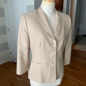 Ann Taylor Suit Jacket Coat, Light Khaki, Size 6